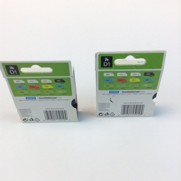 DYMO D1 Standard Labels 1/2" x 23' Black on Clear 2 Pack - Picture 4 of 15